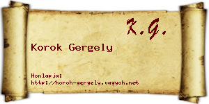 Korok Gergely névjegykártya