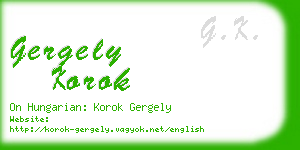gergely korok business card